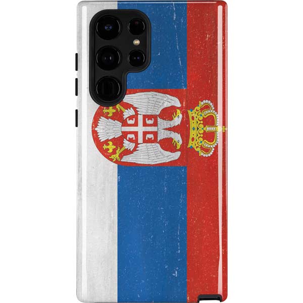 Serbia Flag Distressed Galaxy Cases