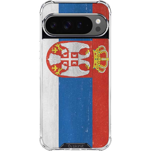 Serbia Flag Distressed Google Pixel 10 Pro Clear Case