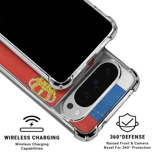 Serbia Flag Distressed Google Pixel 10 Pro Clear Case