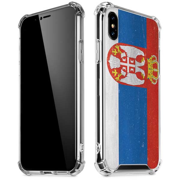 Serbia Flag Distressed iPhone X/XS Clear Case