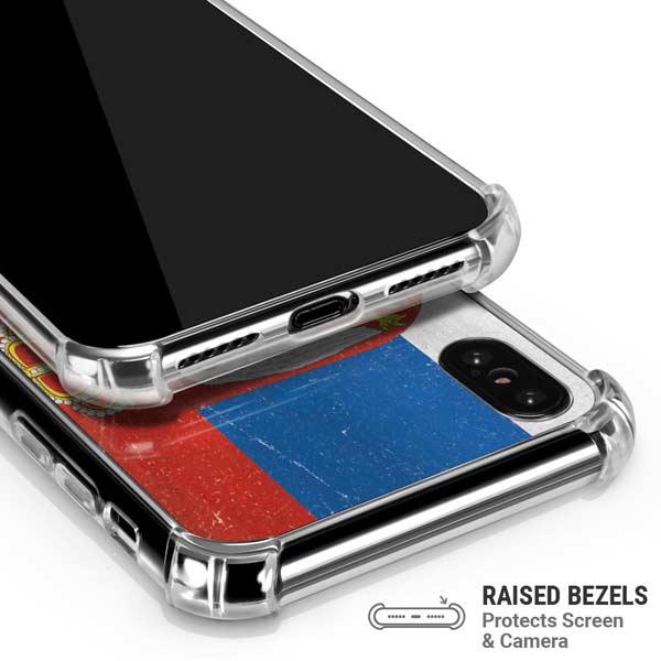 Serbia Flag Distressed iPhone X/XS Clear Case