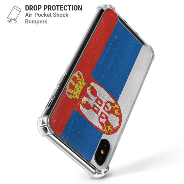Serbia Flag Distressed iPhone X/XS Clear Case