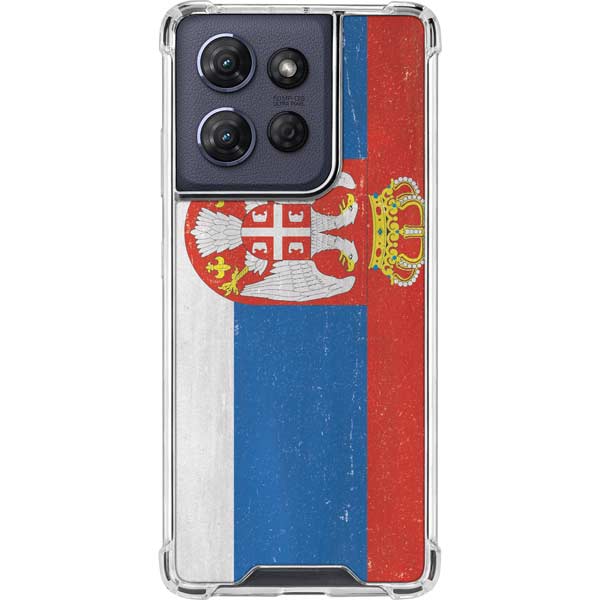 Serbia Flag Distressed Moto G 5G (2025) Clear Case