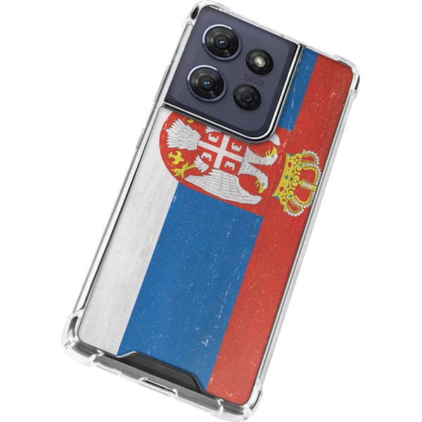 Serbia Flag Distressed Moto G Power 5G (2025) Clear Case