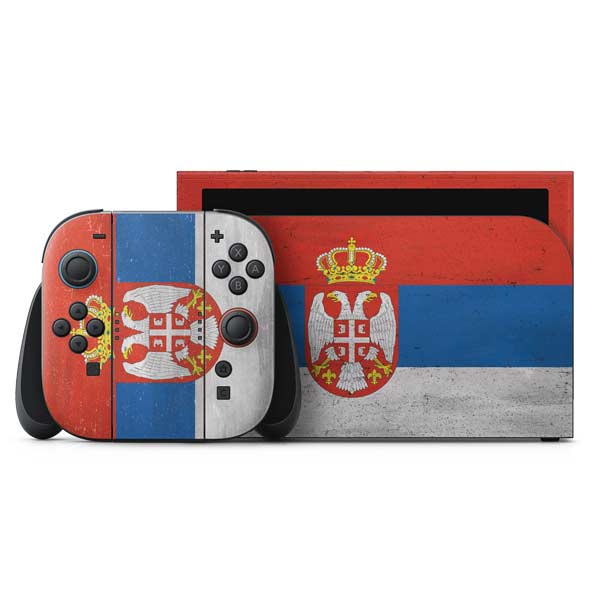 Serbia Flag Distressed Nintendo Skins