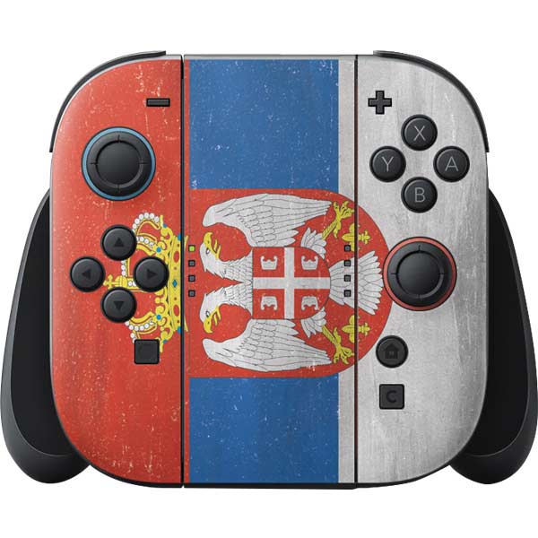 Serbia Flag Distressed Nintendo Skins