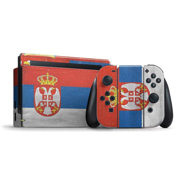Serbia Flag Distressed Nintendo Skins