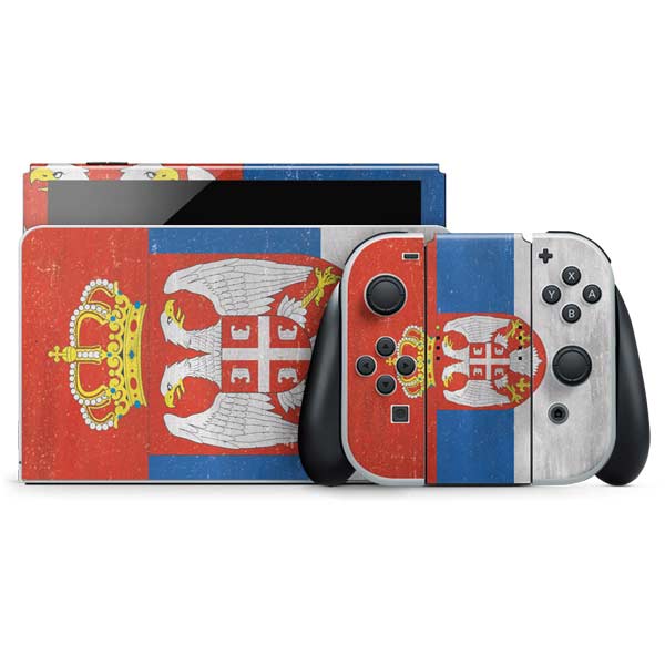 Serbia Flag Distressed Nintendo Skins