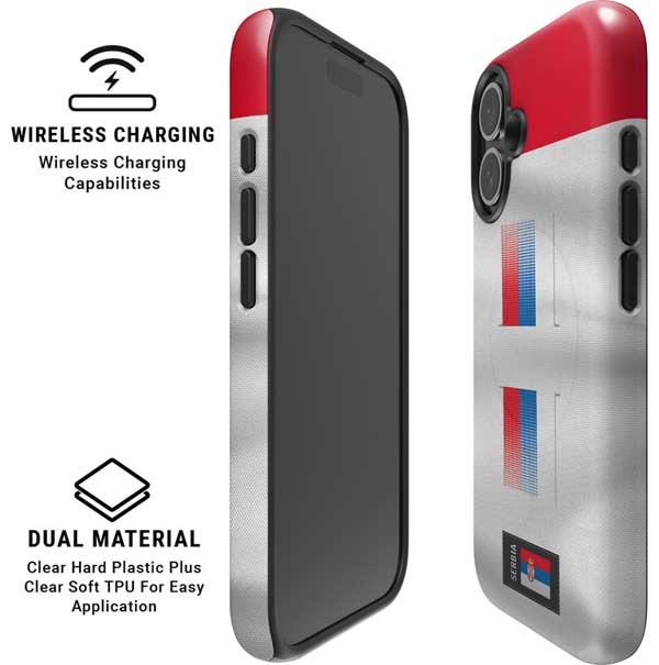Serbia Soccer Flag iPhone 16 Magsafe Impact Case