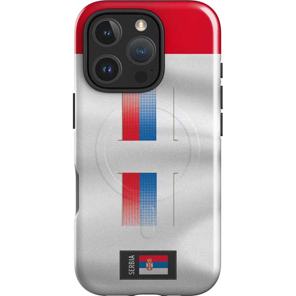Serbia Soccer Flag iPhone 16 Pro Magsafe Impact Case
