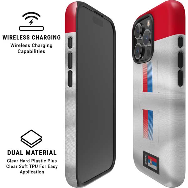 Serbia Soccer Flag iPhone 16 Pro Magsafe Impact Case