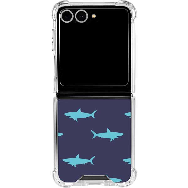 Shark Print Galaxy Z Flip7 Clear Case