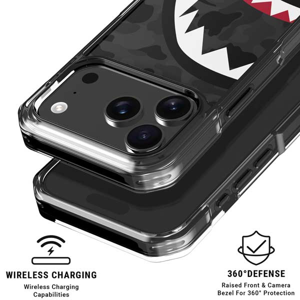 Shark Teeth Grey Street Camo iPhone 17 Pro Clear Case