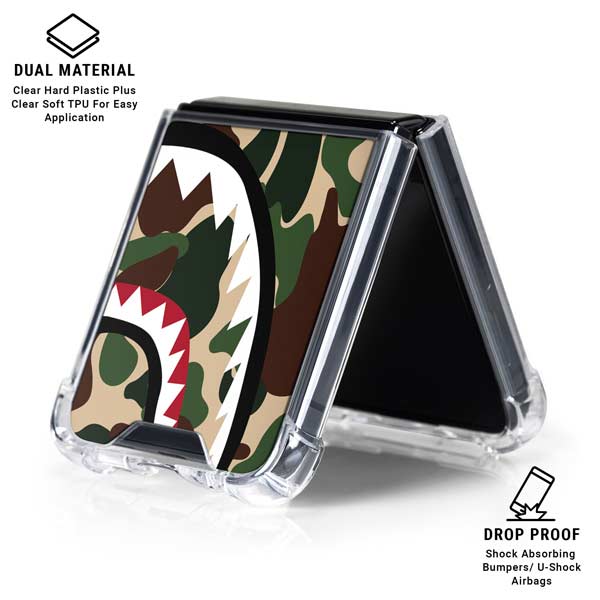 Shark Teeth Street Camo Galaxy Z Flip7 Clear Case