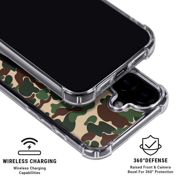 Shark Teeth Street Camo iPhone 16 Plus Clear Case