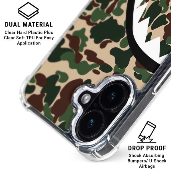 Shark Teeth Street Camo iPhone 16 Plus Clear Case