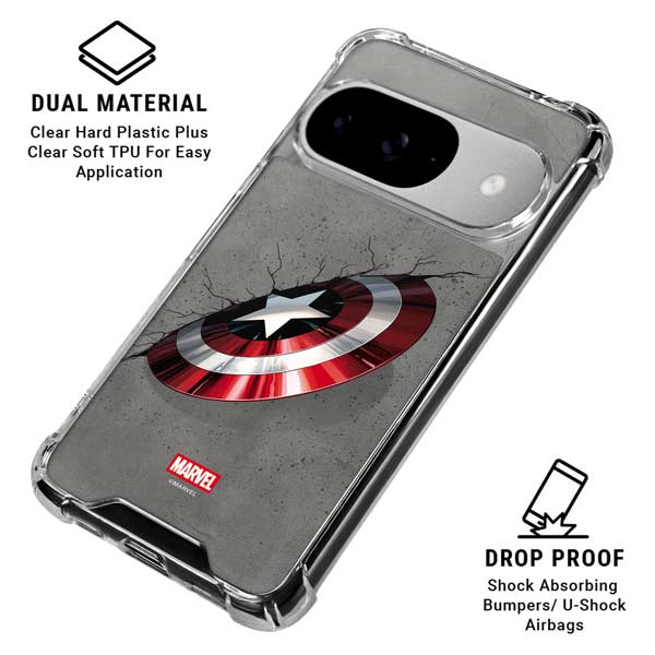 Marvel Captain America Shield Break Google Pixel 10 Clear Case