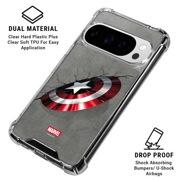 Marvel Captain America Shield Break Google Pixel 10 Pro Clear Case