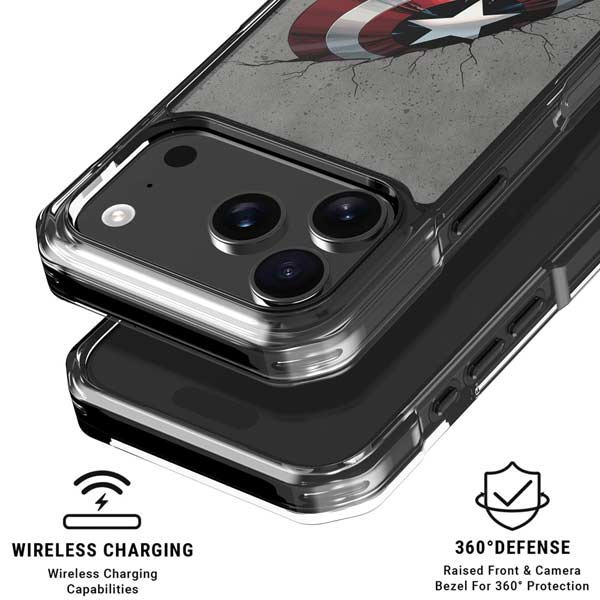 Marvel Captain America Shield Break iPhone 17 Pro Clear Case