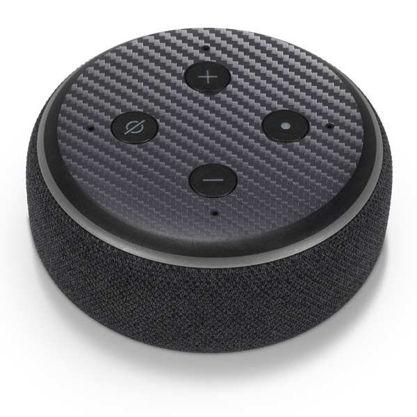 Silver Carbon Fiber Specialty Texture Material Amazon Echo Dot Skin
