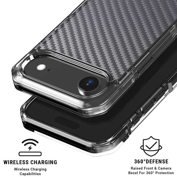 Silver Carbon Fiber Specialty Texture Material iPhone 17 Air Clear Case