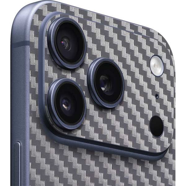 Silver Carbon Fiber Specialty Texture Material iPhone 17 Pro Skin