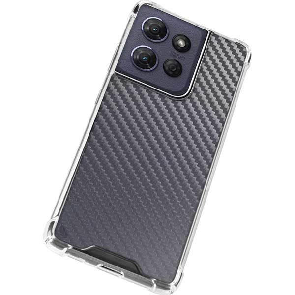 Silver Carbon Fiber Specialty Texture Material Moto G Power 5G (2025) Clear Case