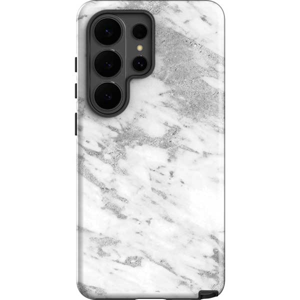 Silver Marble Galaxy S26 Ultra Impact Case