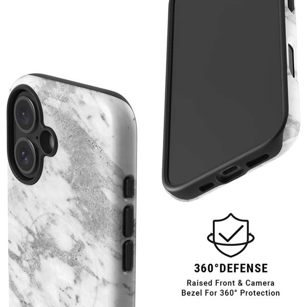 Silver Marble iPhone 17 Magsafe Impact Case