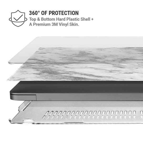Silver Marble MacBook Pro 14in (2021-24) Case plus Skin