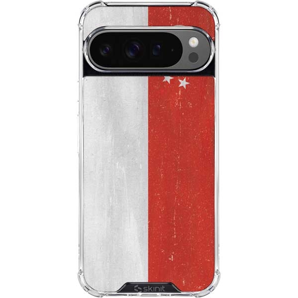 Singapore Flag Distressed Google Pixel 10 Pro Clear Case