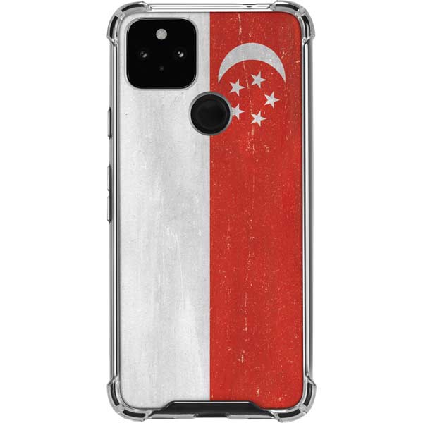 Singapore Flag Distressed Pixel Cases