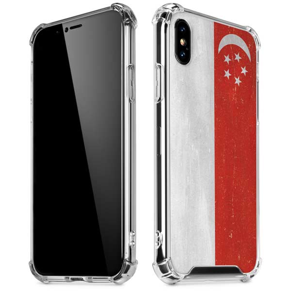 Singapore Flag Distressed iPhone X/XS Clear Case