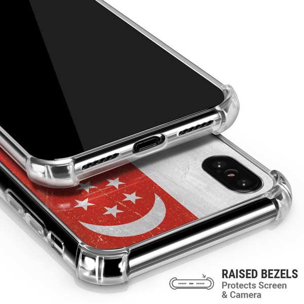 Singapore Flag Distressed iPhone X/XS Clear Case