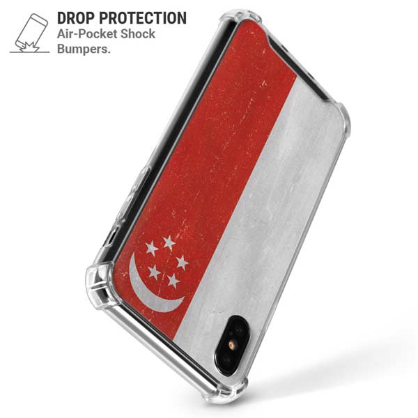 Singapore Flag Distressed iPhone X/XS Clear Case