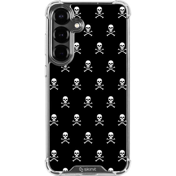Skull and Crossbones (white) Galaxy S26 Clear Case
