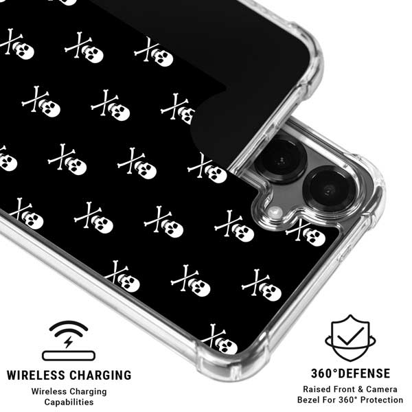 Skull and Crossbones (white) Galaxy S26 Clear Case