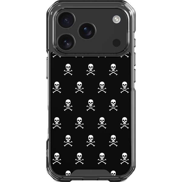 Skull and Crossbones (white) iPhone 17 Pro Clear Case