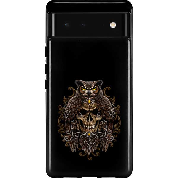 Skull and Owl by Sarah Richter Pixel Cases