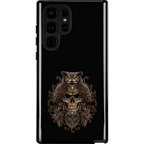 Skull and Owl by Sarah Richter Galaxy Cases