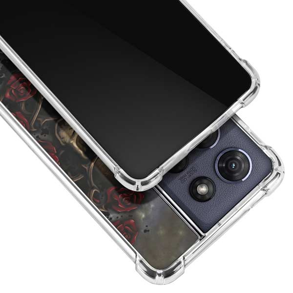 Liquid Blue Skull Entwined with Roses Moto G 5G (2025) Clear Case