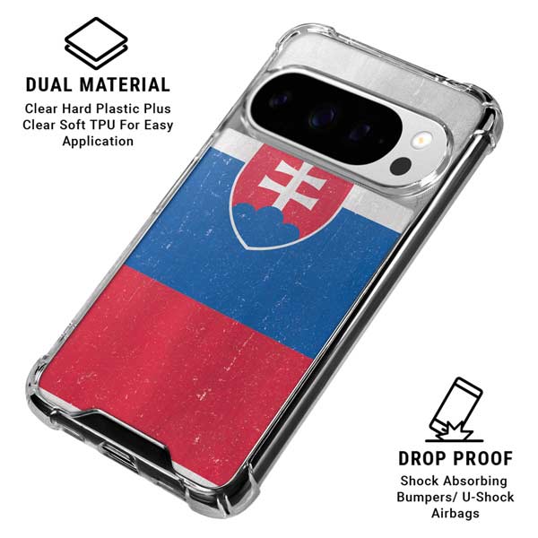 Slovakia Flag Distressed Google Pixel 10 Pro Clear Case