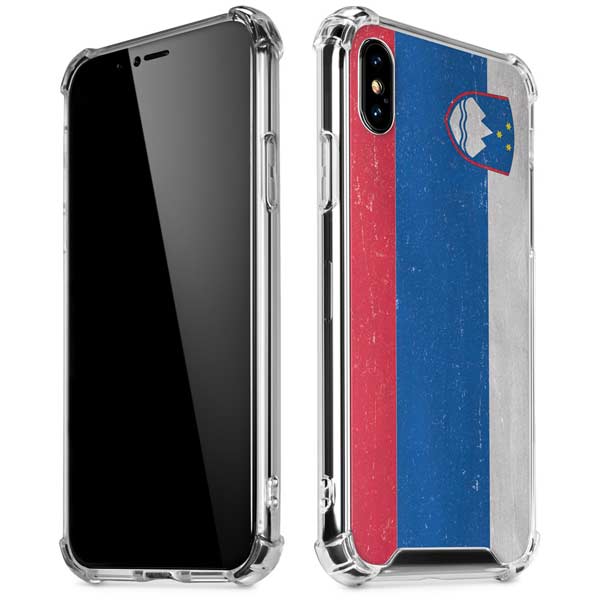 Slovenia Flag Distressed iPhone X/XS Clear Case