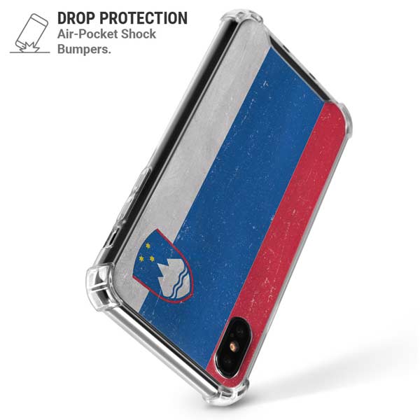 Slovenia Flag Distressed iPhone X/XS Clear Case