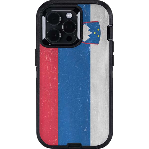 Slovenia Flag Distressed Otterbox Defender iPhone Skin