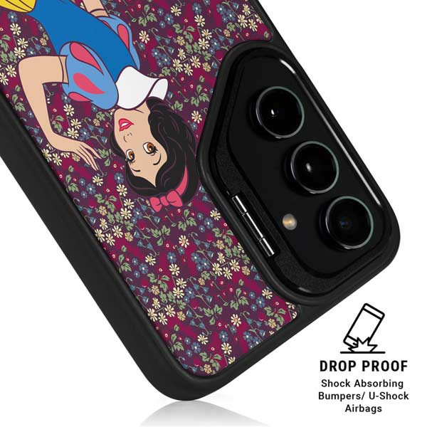 Disney Snow White Character with Floral Pattern Galaxy S26 Ultra Kickstand Case