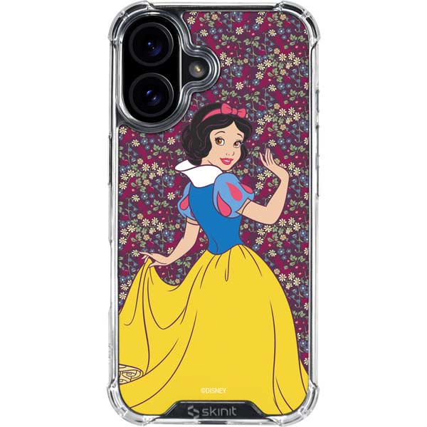 Disney Snow White Character with Floral Pattern iPhone 17 Clear Case