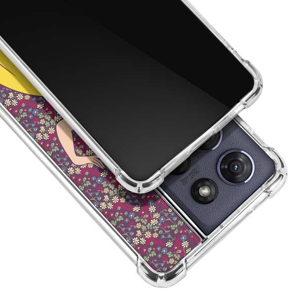 Disney Snow White Character with Floral Pattern Moto G 5G (2025) Clear Case