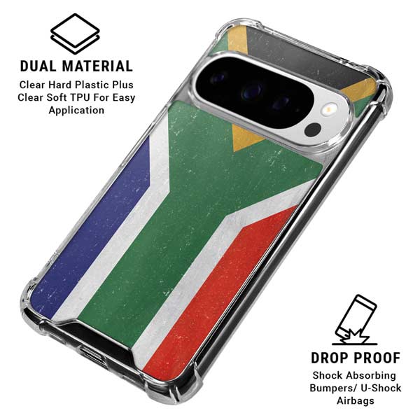 South Africa Flag Distressed Google Pixel 10 Pro Clear Case