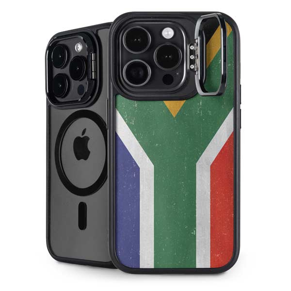 South Africa Flag Distressed iPhone 14 Pro Kickstand Case